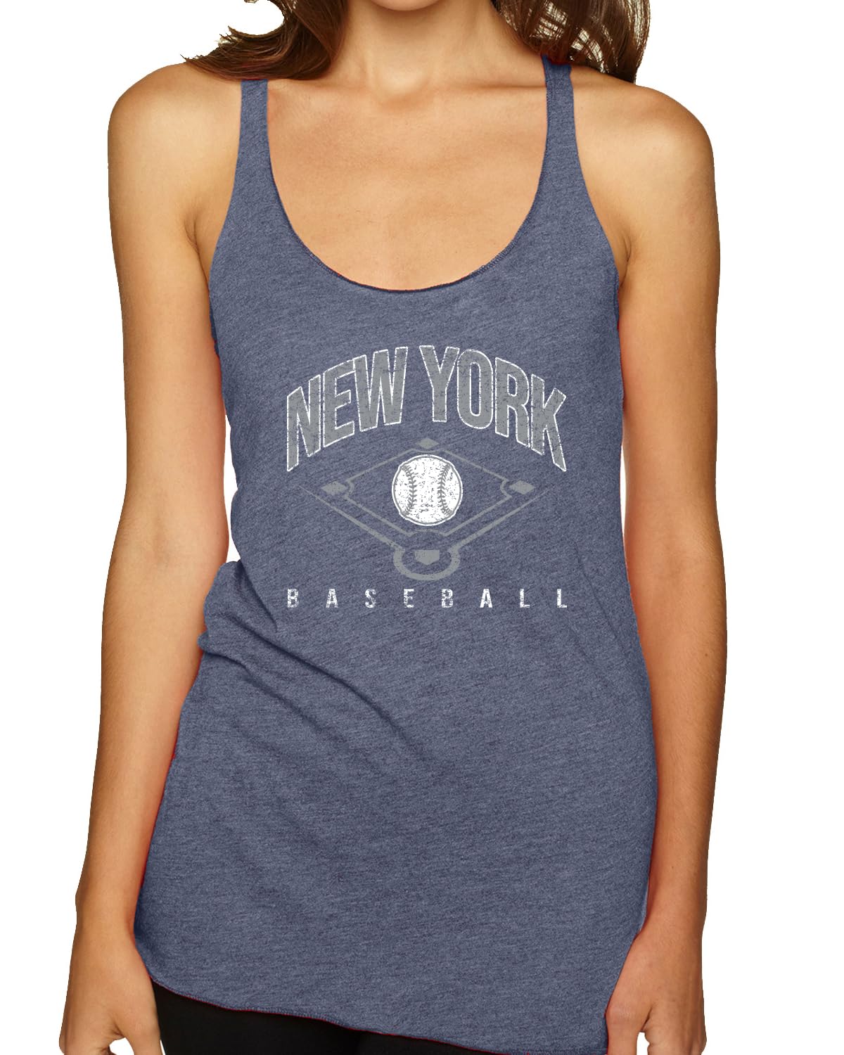 American Baseball Fan Vintage Distressed Field Sports Gift Tri-Blend Racerback Tank