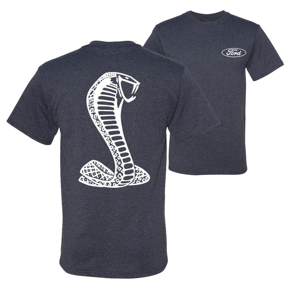 Retro Ford Shelby Cobra Emblem Vintage White Logo  Front and Back  Cars and Trucks Men's T-Shirt