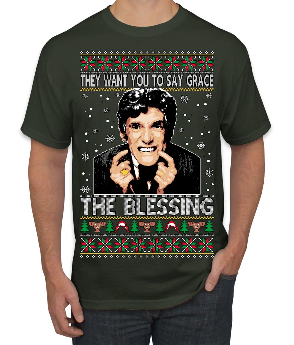 Funny Uncle Louis Classic Holiday 80s Xmas Movies Ugly Christmas Men's T-Shirt