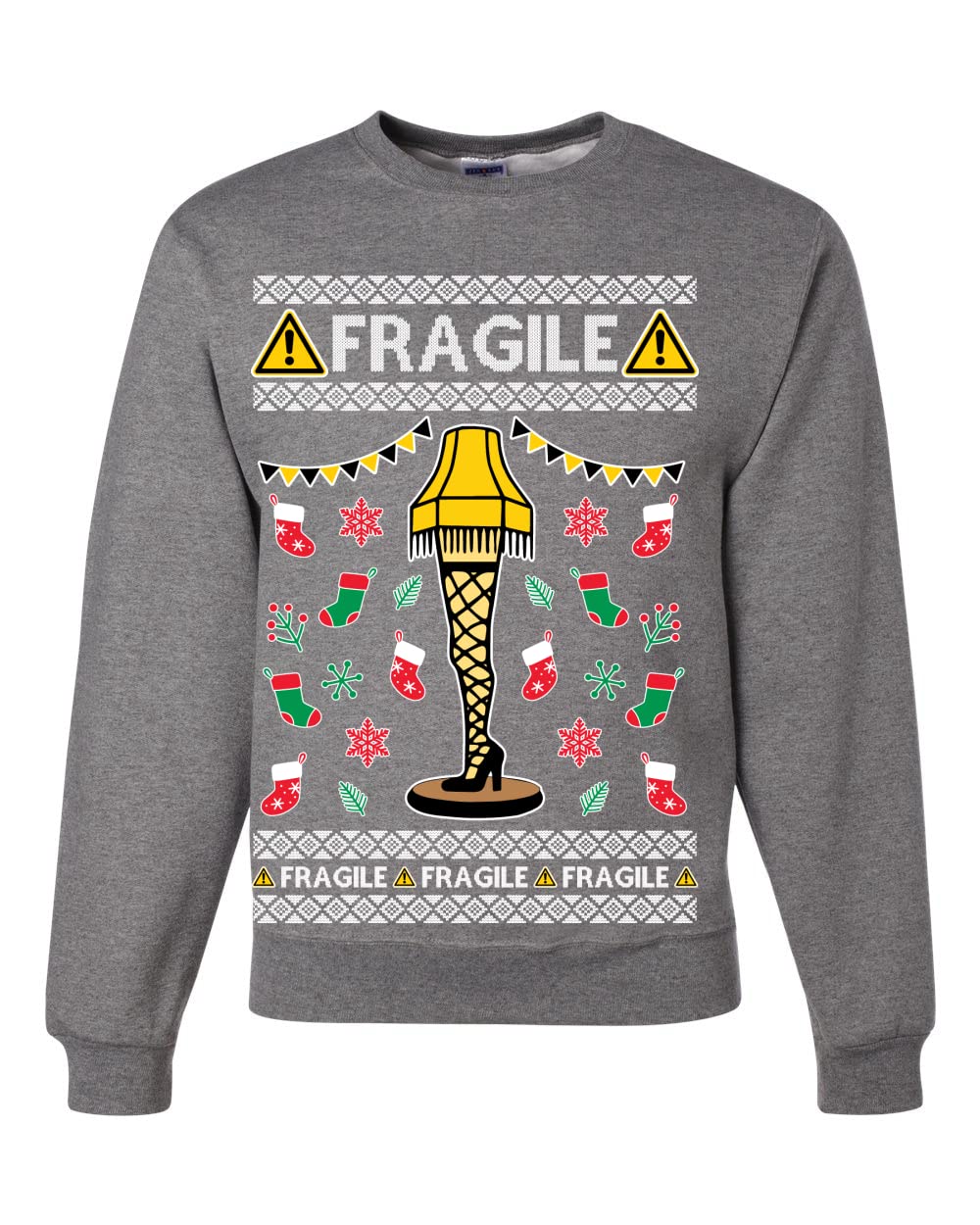 Fragile Leg Lamp Ugly Christmas Sweater Unisex Crewneck Graphic Sweatshirt