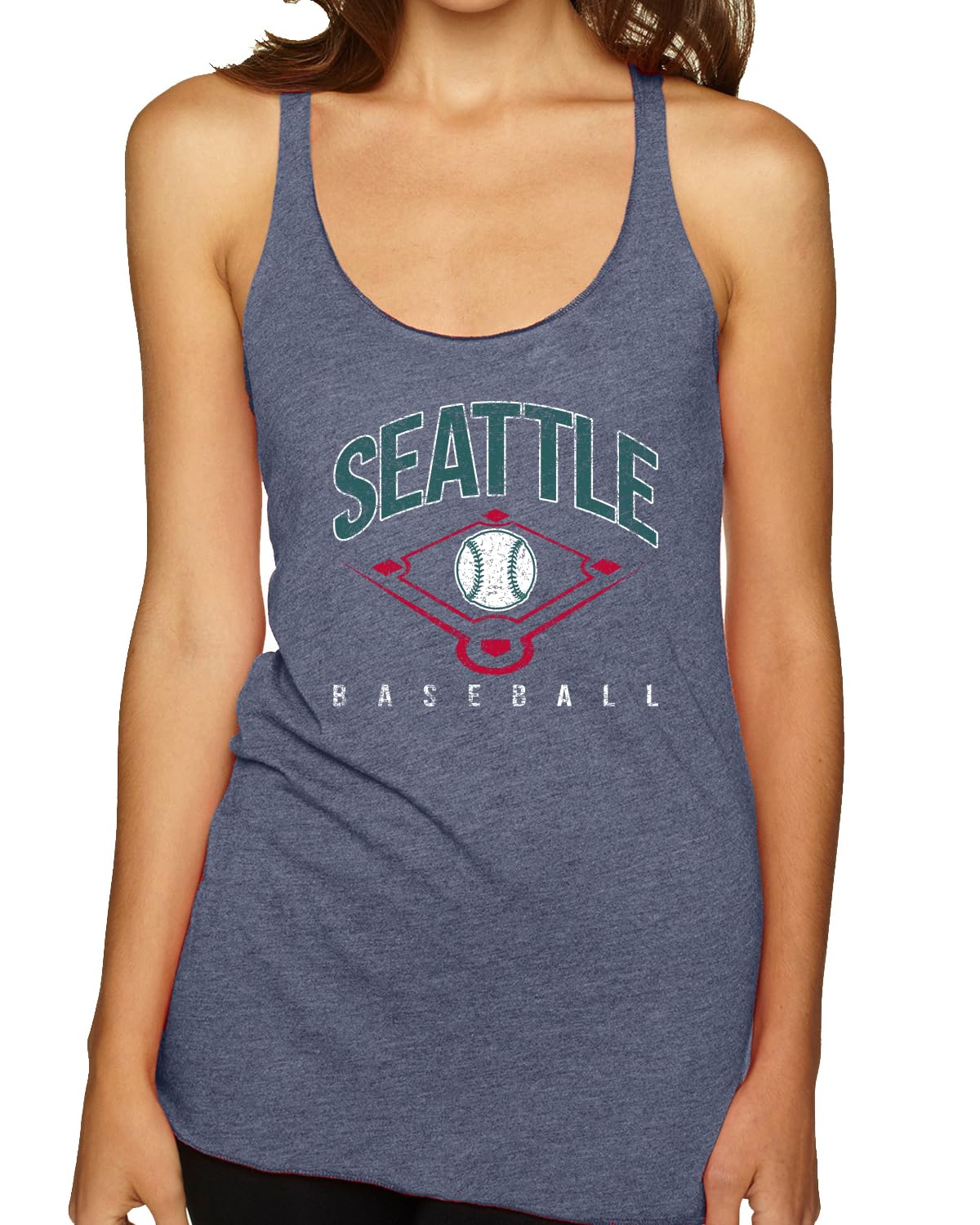 American Baseball Fan Vintage Distressed Field Sports Gift Tri-Blend Racerback Tank