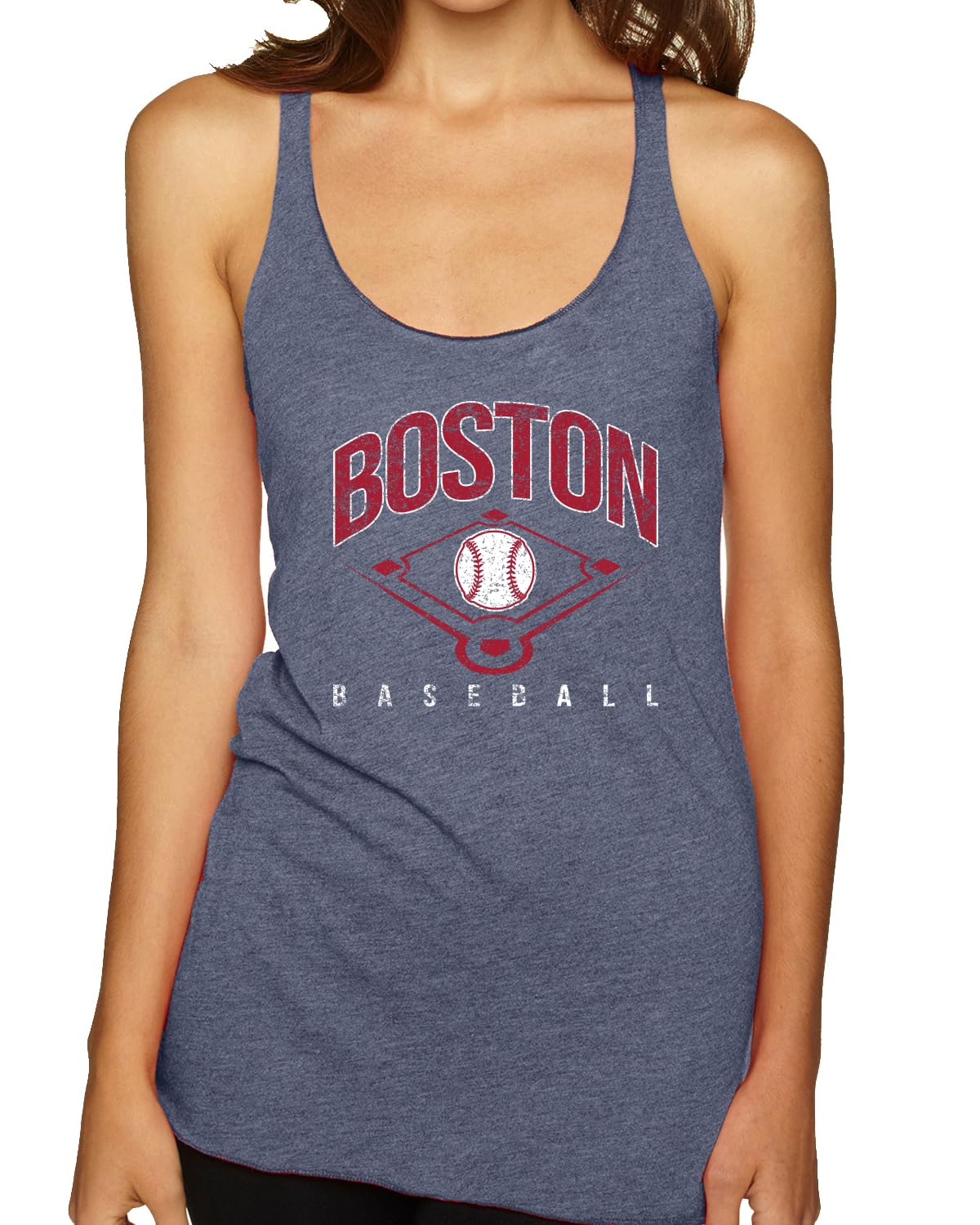 American Baseball Fan Vintage Distressed Field Sports Gift Tri-Blend Racerback Tank