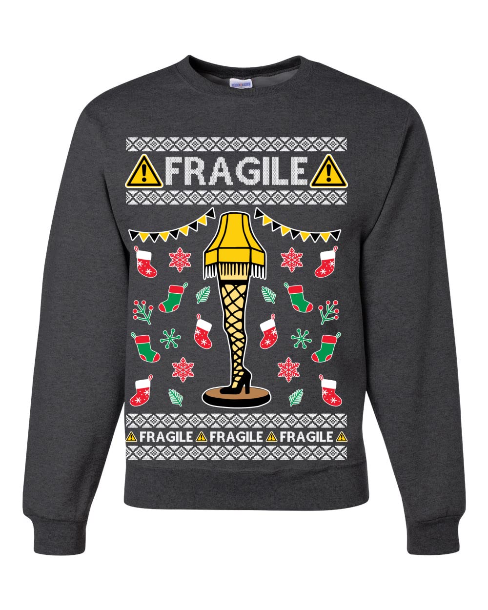 Fragile Leg Lamp Ugly Christmas Sweater Unisex Crewneck Graphic Sweatshirt