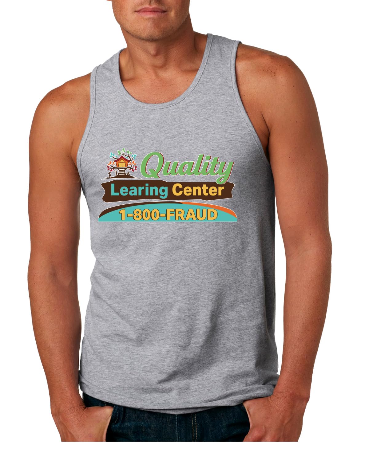 Quality Learing Center 1800-FRAUD Day Care Pop Culture Mens Tank Top