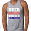 Beer Bacon Guns Freedom Funny America USA Drinking Independence Day Mens Graphic Tank Top