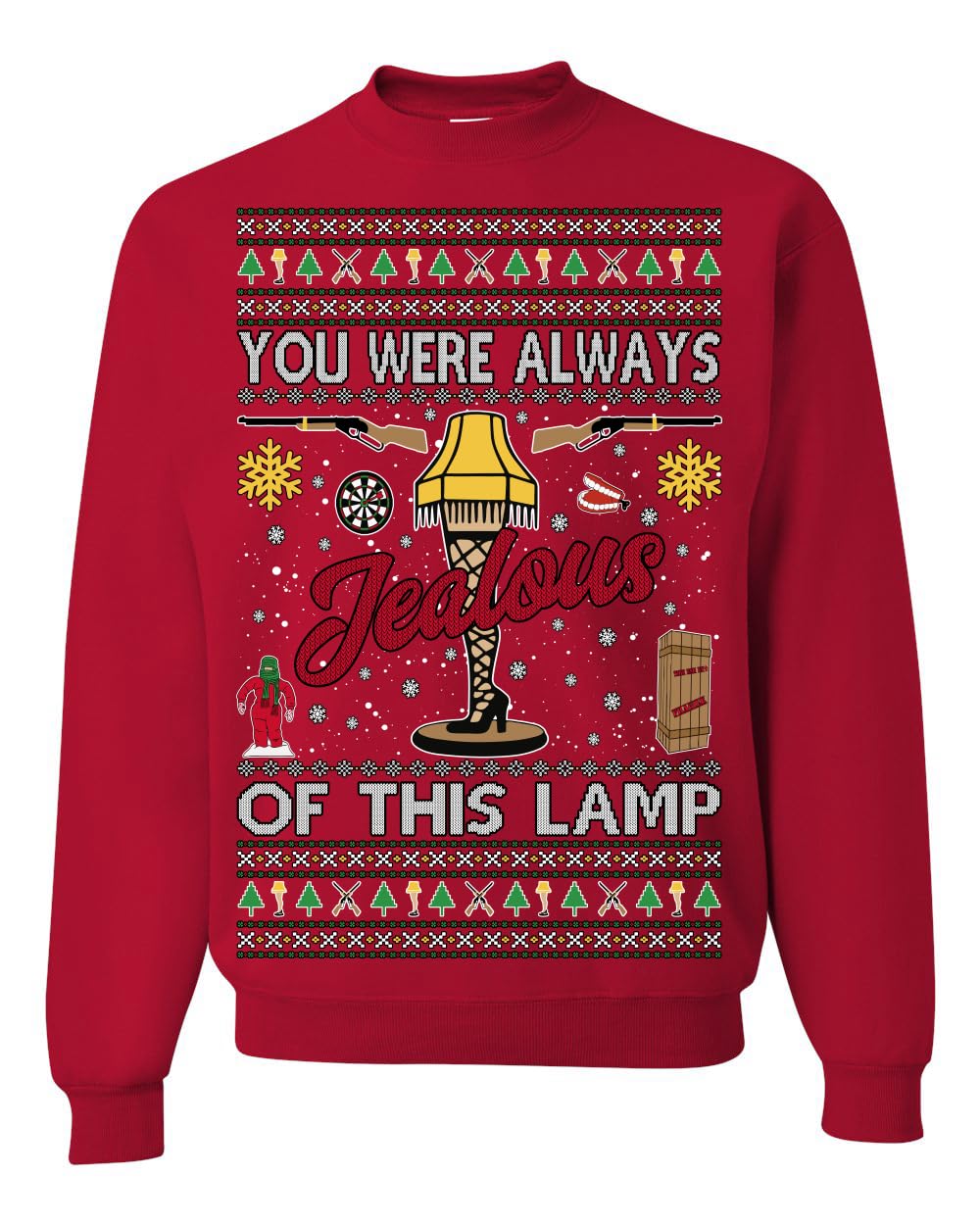 Fragile Leg Lamp Ugly Christmas Sweater Unisex Crewneck Graphic Sweatshirt