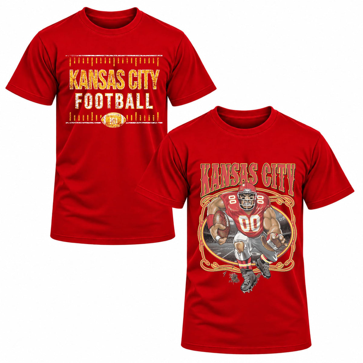 Football Fan 2 Pack Mens Tee Unisex Tshirt Graphic Football Team Tee