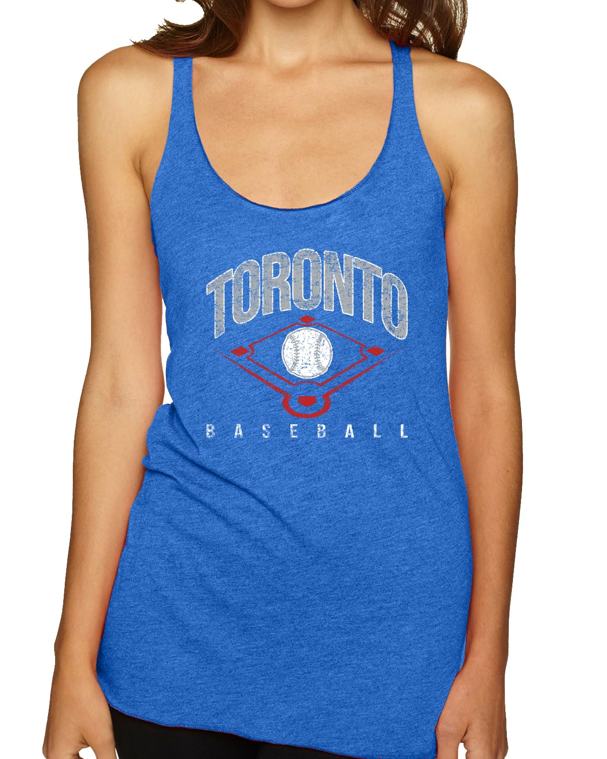 American Baseball Fan Vintage Distressed Field Sports Gift Tri-Blend Racerback Tank