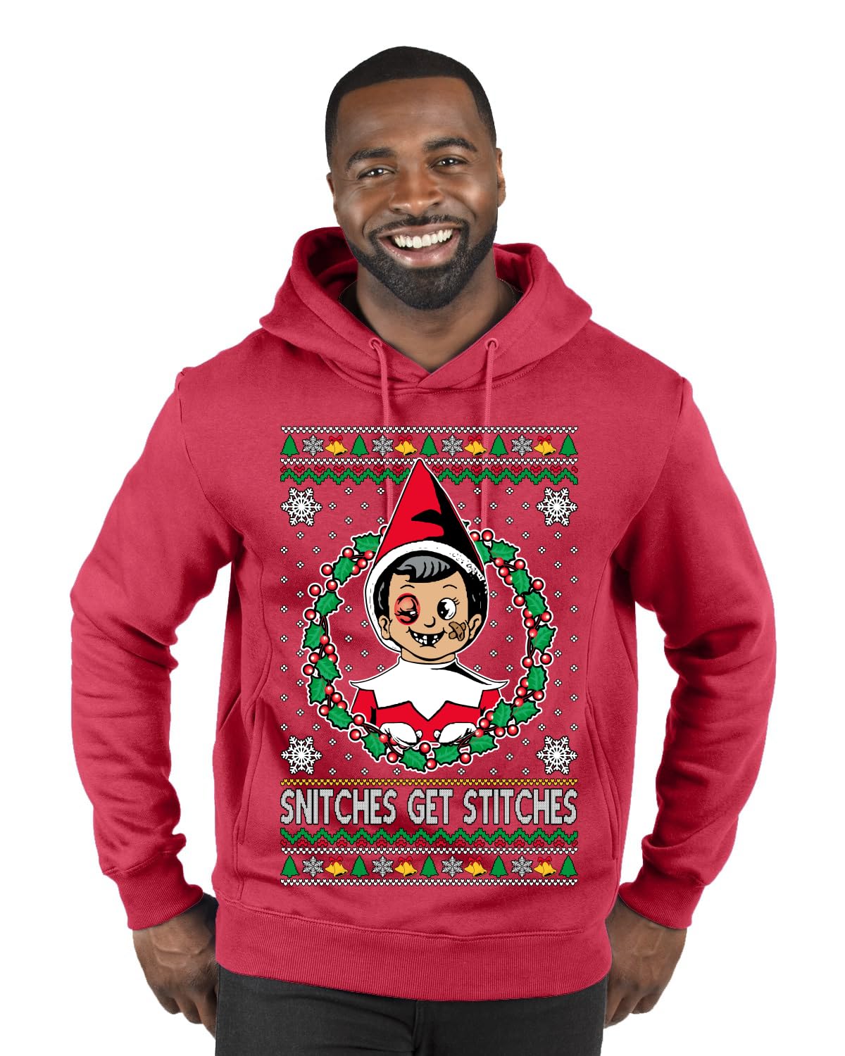 Snitches Get Stitches Ugly Christmas Sweater Unisex Crewneck Sweatshirt