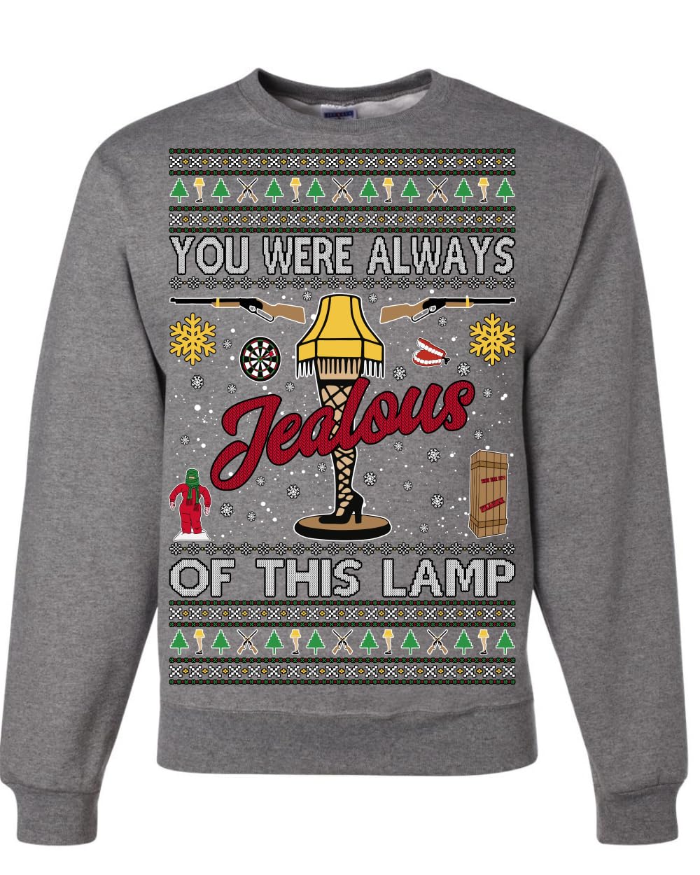Fragile Leg Lamp Ugly Christmas Sweater Unisex Crewneck Graphic Sweatshirt
