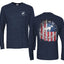 US Flag Ford Bronco Front and Back  Cars and Trucks Mens Long Sleeve Shirt