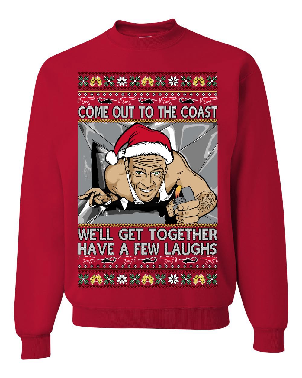 Nakatomi Christmas Party McClane Ugly Christmas Sweater Crewneck Sweatshirt