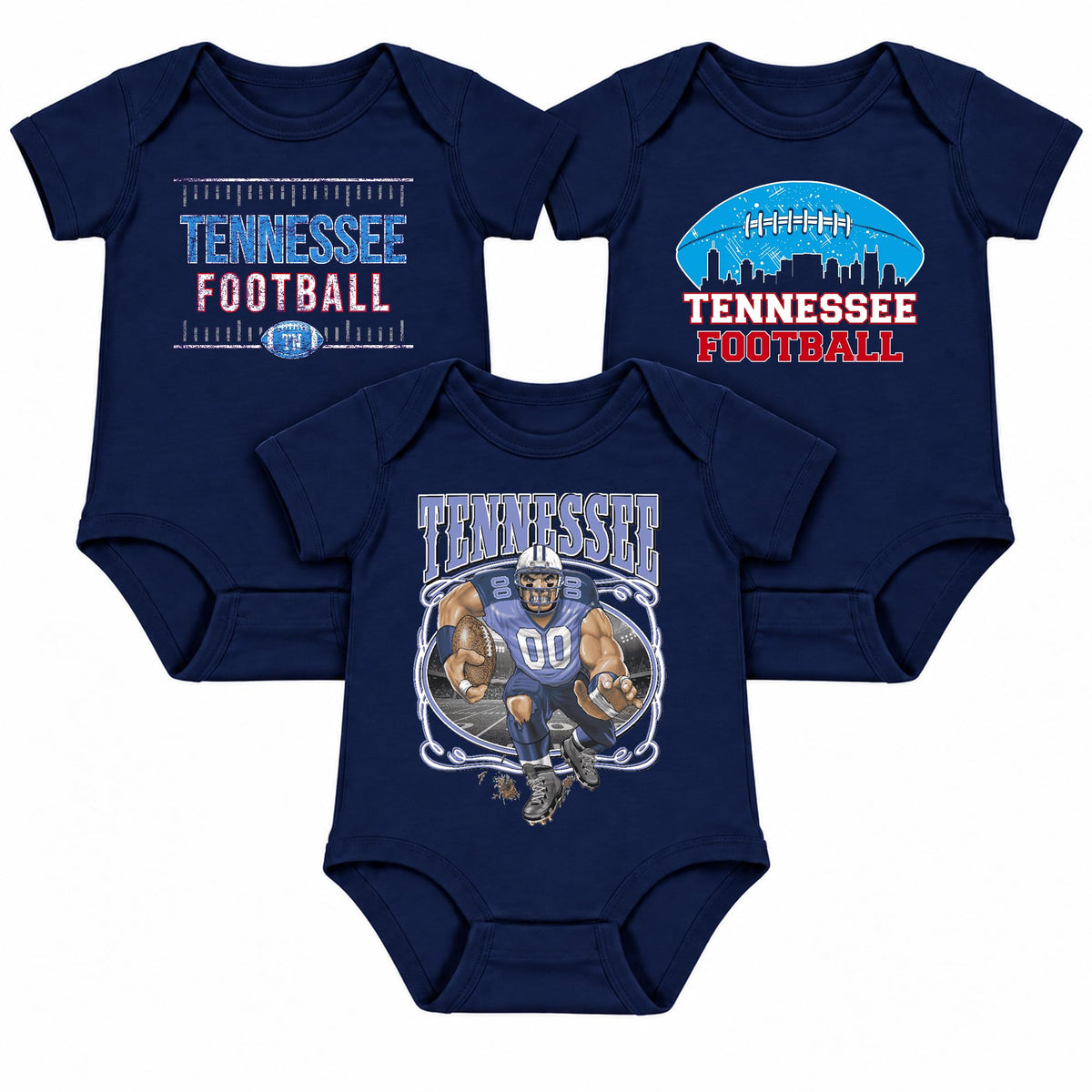 3-Pack Baby Bodysuit American Football Fan for Boys Girls Newborn Infant