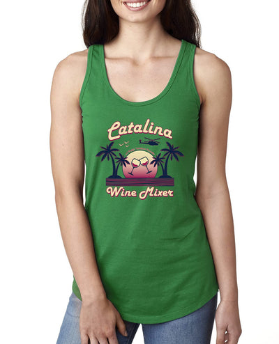 Funny Catalina Wine Mixer Island Pop Culture Ladies Racerback Tank Top