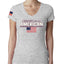 I Identify As An American USA Flag US Flag Sleeve American Pride Womens Junior Fit V-Neck Tee