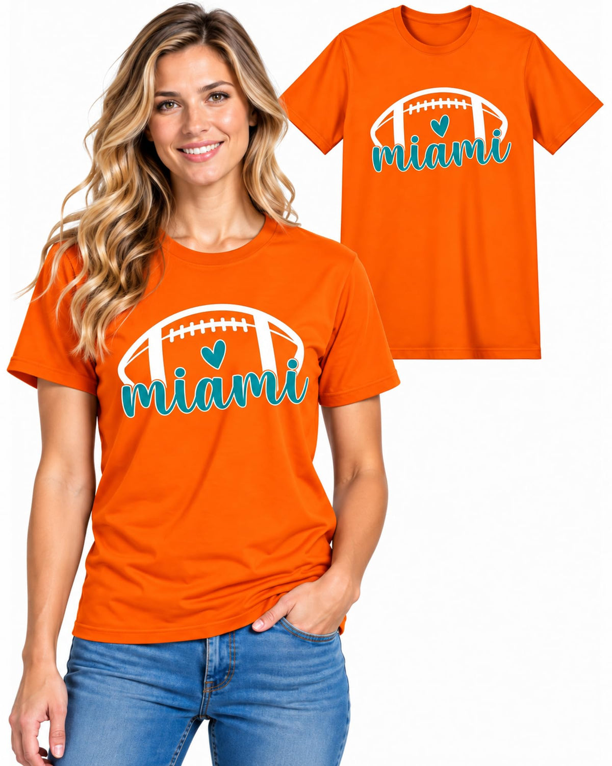 Womens Football Fan Cotton Tee Graphic We love City T Shirt