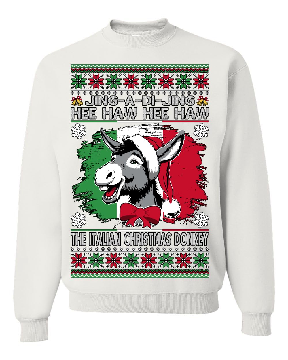 Funny Italian Christmas Donkey Ugly Christmas Sweater Crewneck Sweatshirt