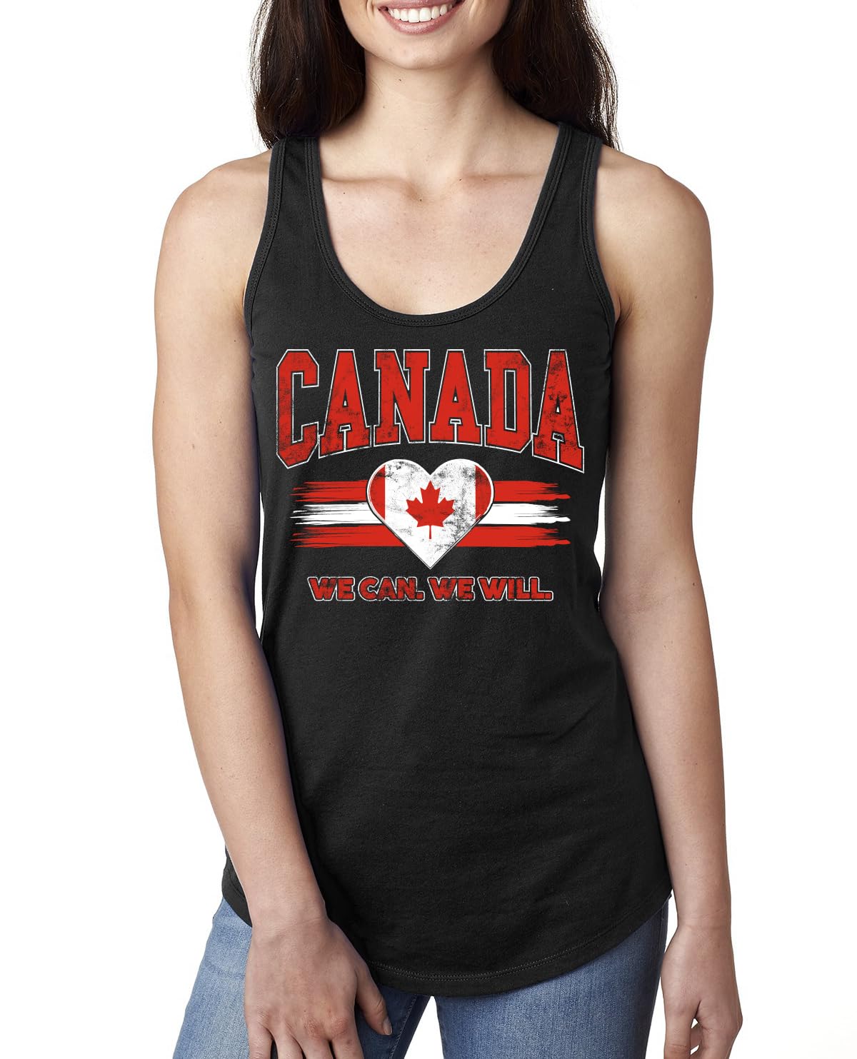 Flag Heart Soccer Fan, Women's Novelty Shirt, Game Day Gift for Her Racerback Tank Top