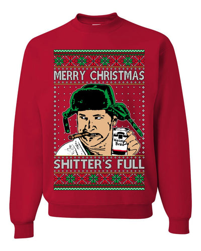Shitter's Full Cousin Eddie Ugly Christmas Sweater Crewneck Sweatshirt