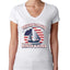 Funny Island Pop Culture Womens Junior Fit V-Neck Tee