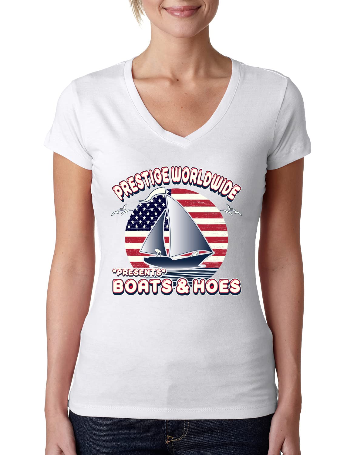 Funny Island Pop Culture Womens Junior Fit V-Neck Tee