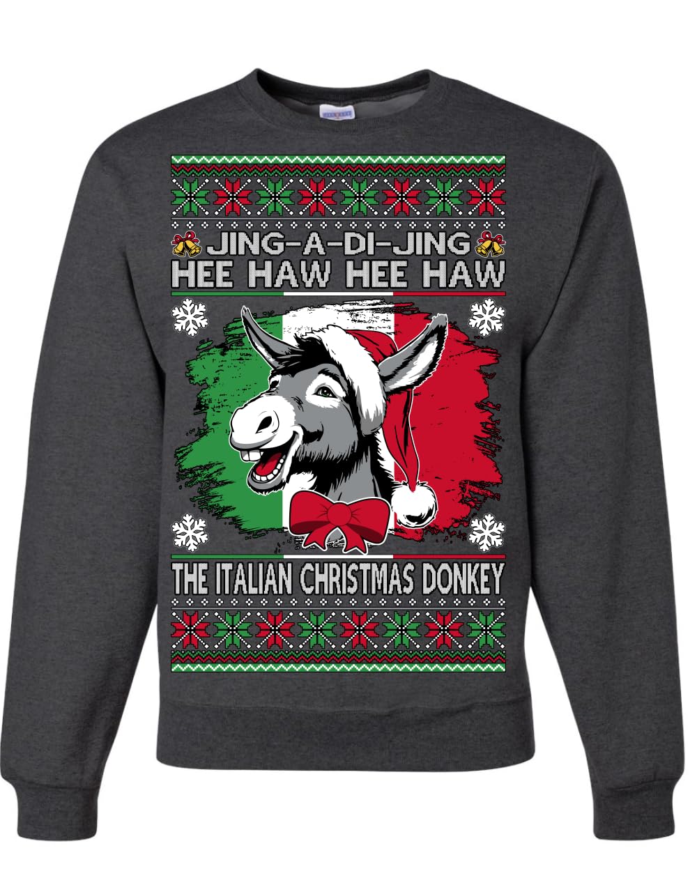 Funny Italian Christmas Donkey Ugly Christmas Sweater Crewneck Sweatshirt