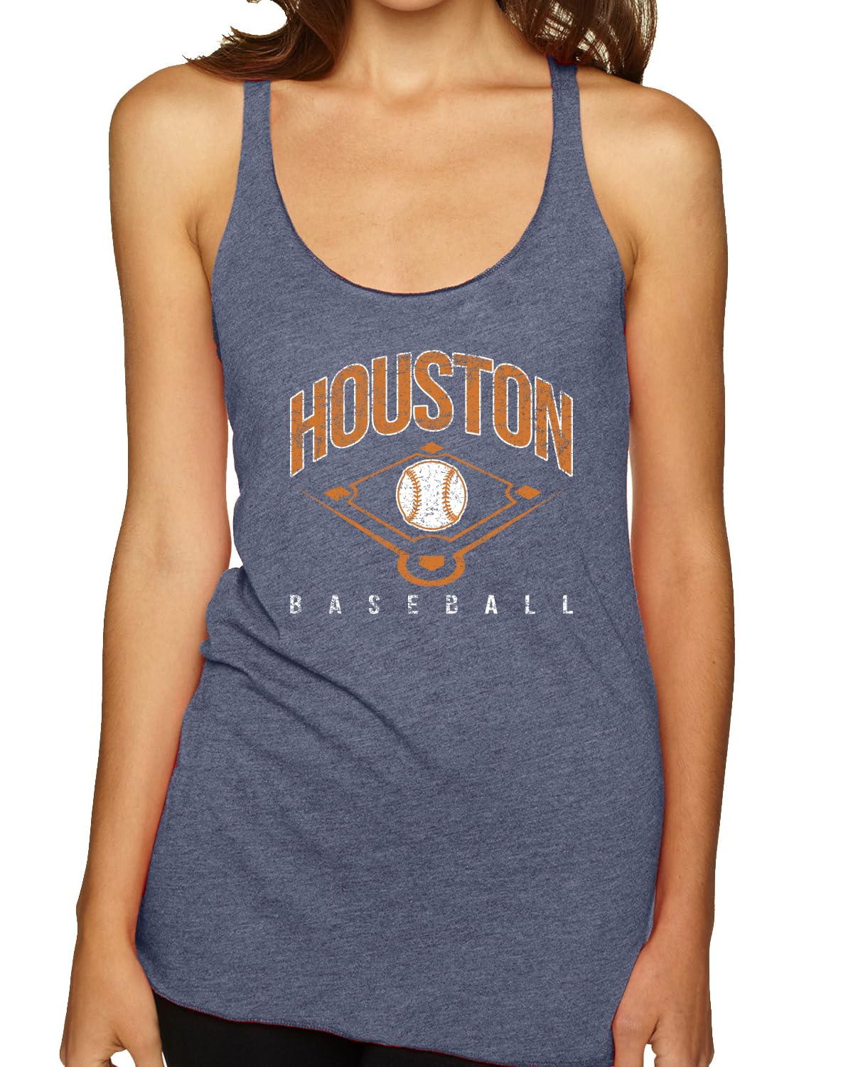 American Baseball Fan Vintage Distressed Field Sports Gift Tri-Blend Racerback Tank