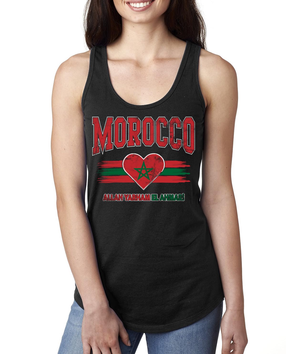 Flag Heart Soccer Fan, Women's Novelty Shirt, Game Day Gift for Her Racerback Tank Top