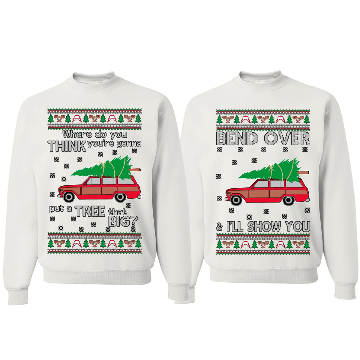 Where Do You Think You're Gonna Put A Tree That Big Matching Couples Unisex Crewneck Sweatshirt
