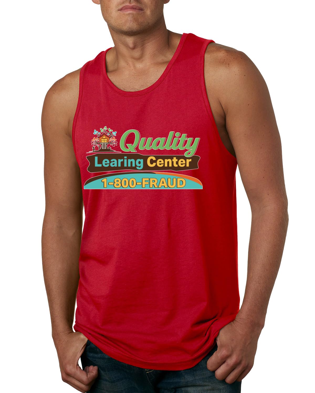 Quality Learing Center 1800-FRAUD Day Care Pop Culture Mens Tank Top