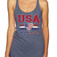 Flag Heart Soccer Fan | Women's Novelty Shirt | Game Day Gift for Her Tri-Blend Racerback Tank Top