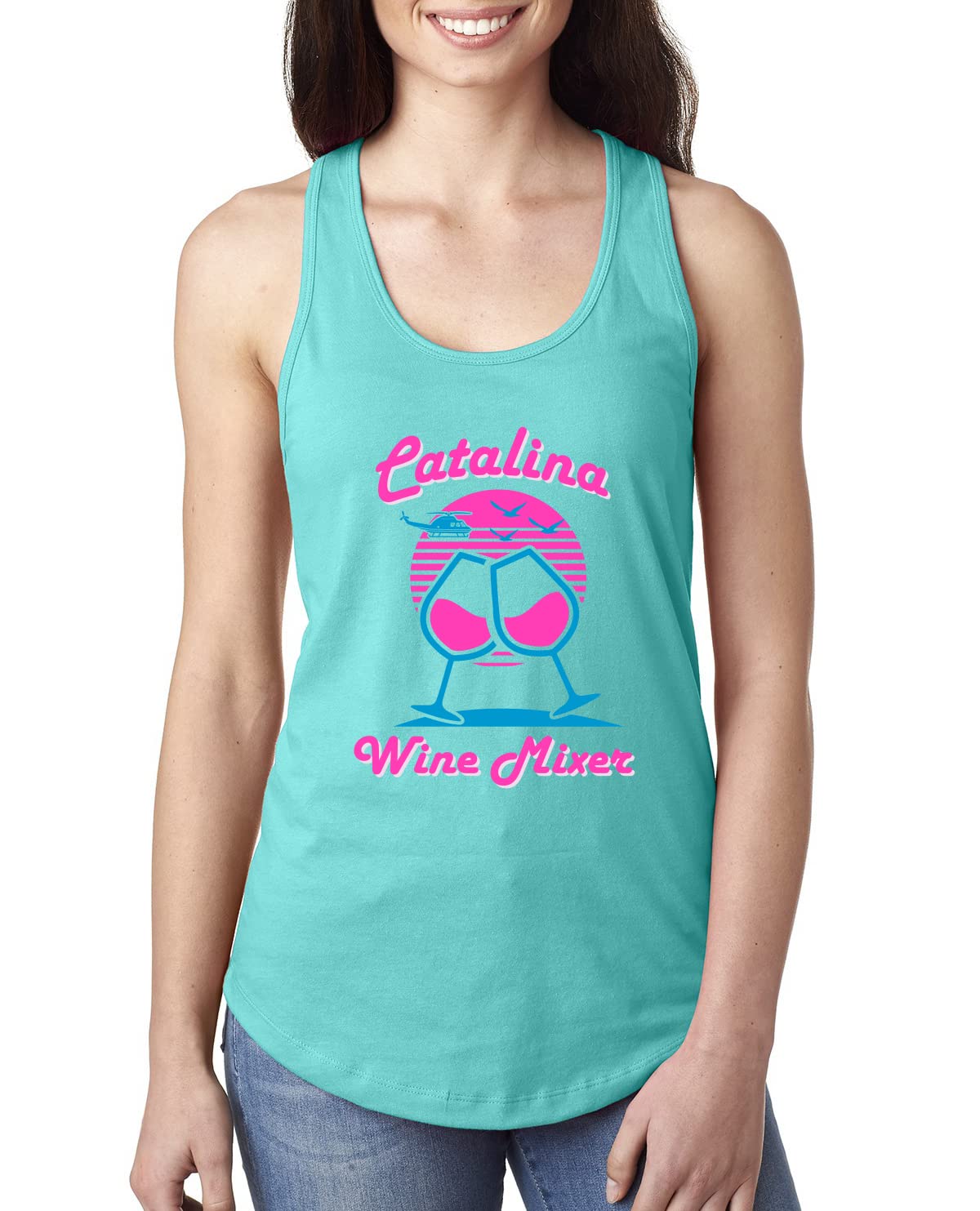 Funny Catalina Wine Mixer Island Pop Culture Ladies Racerback Tank Top