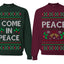 I Come in Peace Couples Sweatshirt Ugly Christmas Matching Crewneck Sweater