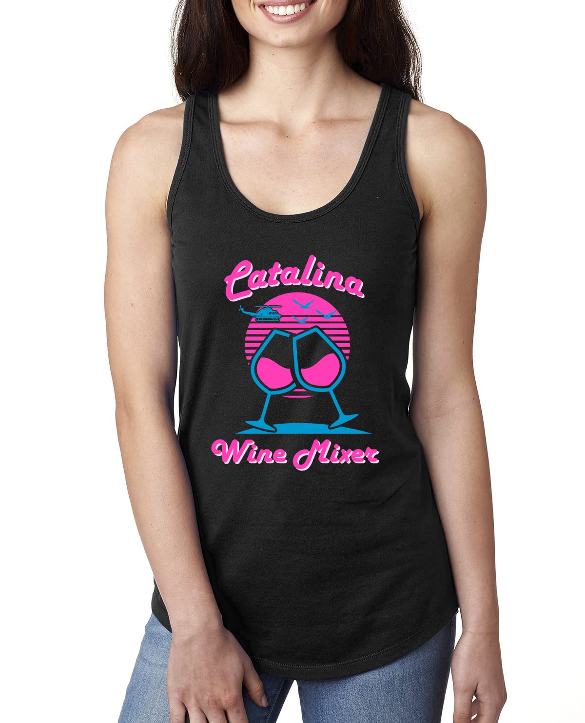 Funny Catalina Wine Mixer Island Pop Culture Ladies Racerback Tank Top