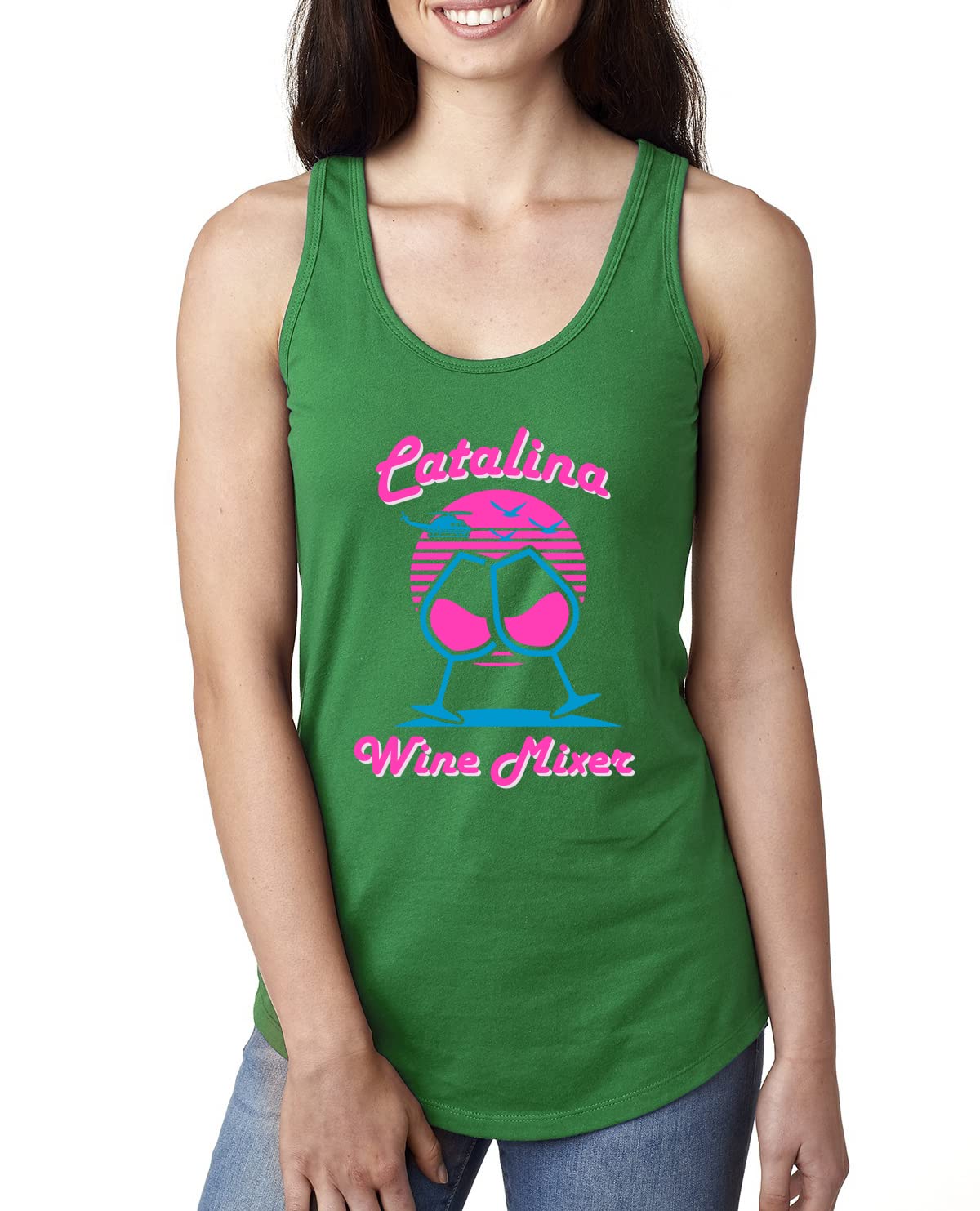 Funny Catalina Wine Mixer Island Pop Culture Ladies Racerback Tank Top