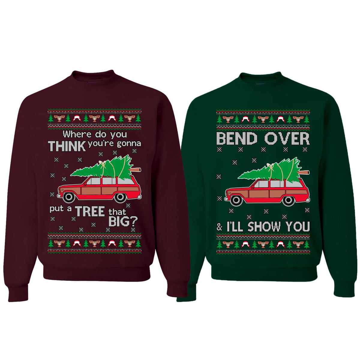 Where Do You Think You're Gonna Put A Tree That Big Matching Couples Unisex Crewneck Sweatshirt