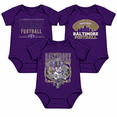 3-Pack Baby Bodysuit American Football Fan for Boys Girls Newborn Infant