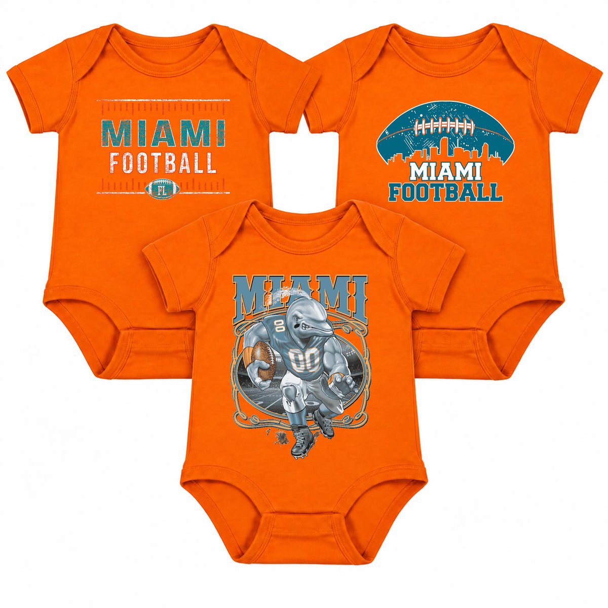 3-Pack Baby Bodysuit American Football Fan for Boys Girls Newborn Infant