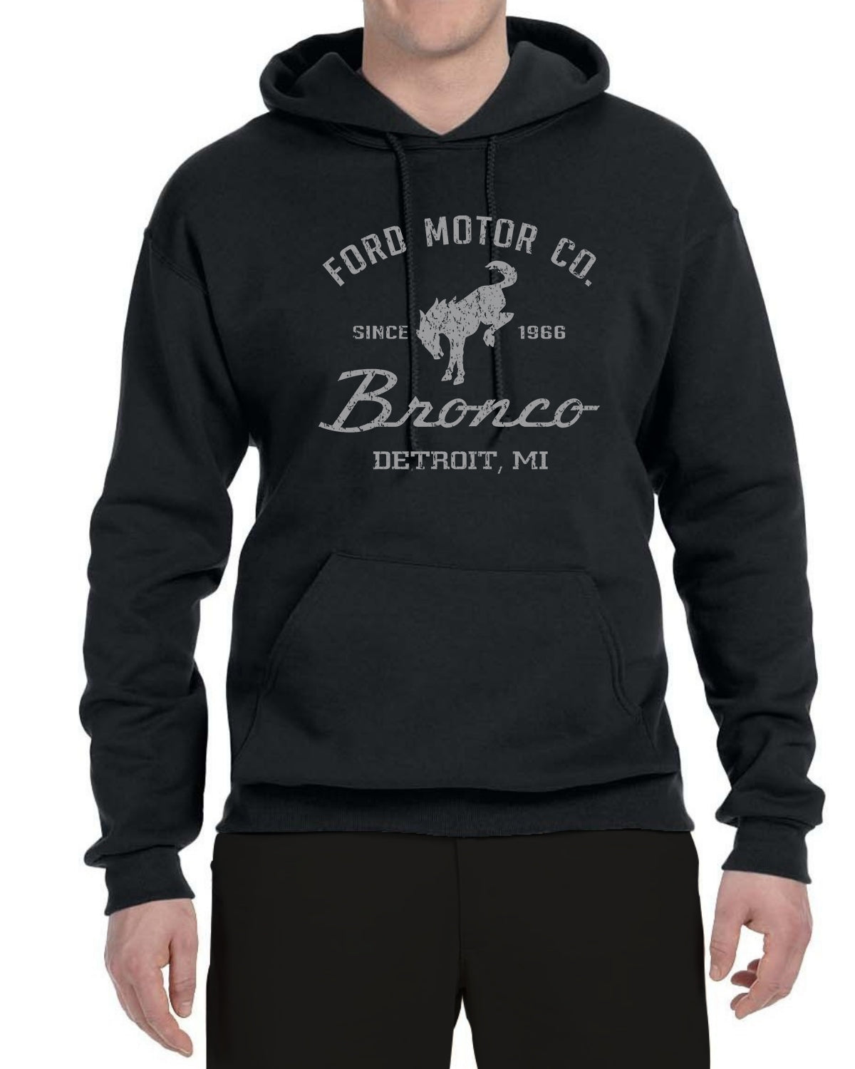 Ford Motor Co Detroit Michigan, Classic Bronco 1966 Cars and Trucks Unisex Hoodie Sweatshirt