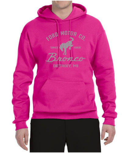 Ford Motor Co Detroit Michigan, Classic Bronco 1966 Cars and Trucks Unisex Hoodie Sweatshirt