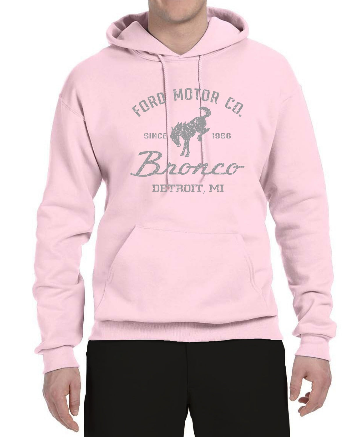 Ford Motor Co Detroit Michigan, Classic Bronco 1966 Cars and Trucks Unisex Hoodie Sweatshirt