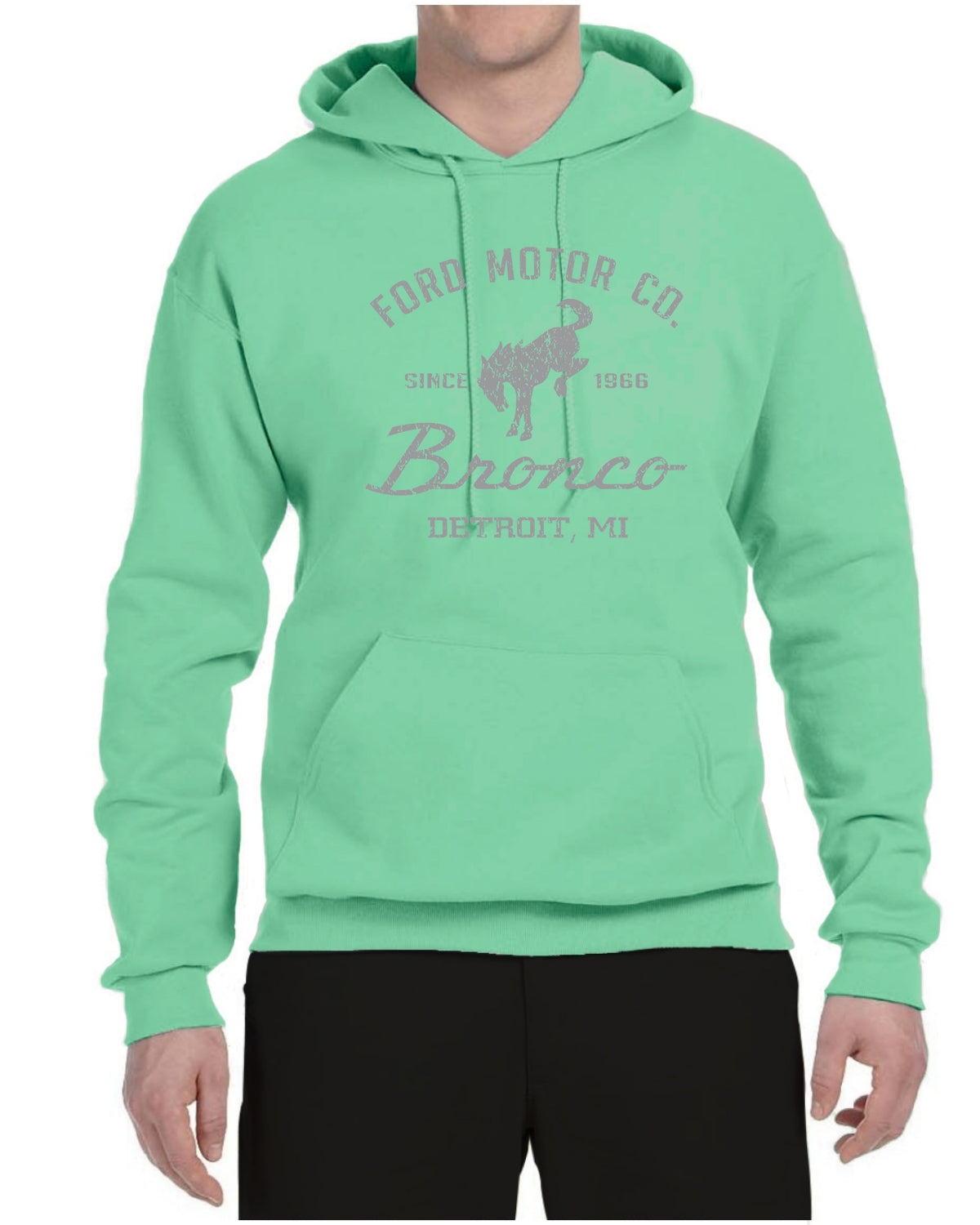 Ford Motor Co Detroit Michigan, Classic Bronco 1966 Cars and Trucks Unisex Hoodie Sweatshirt