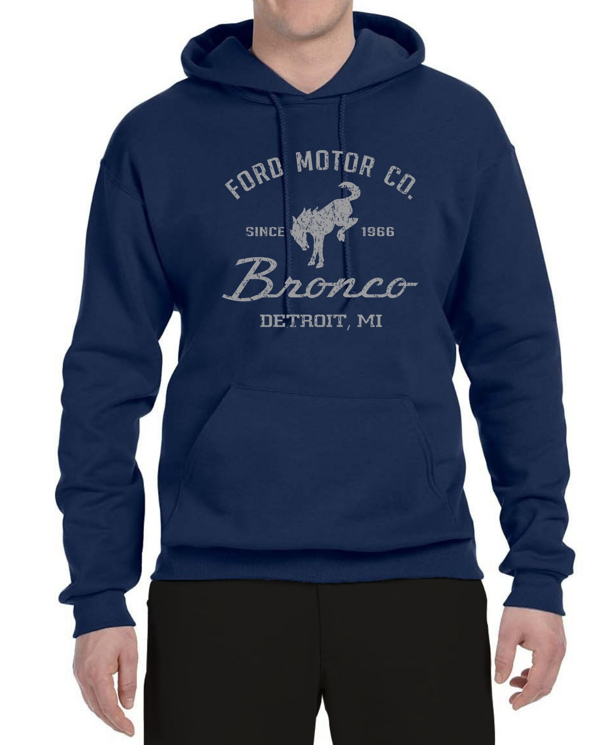 Ford Motor Co Detroit Michigan, Classic Bronco 1966 Cars and Trucks Unisex Hoodie Sweatshirt