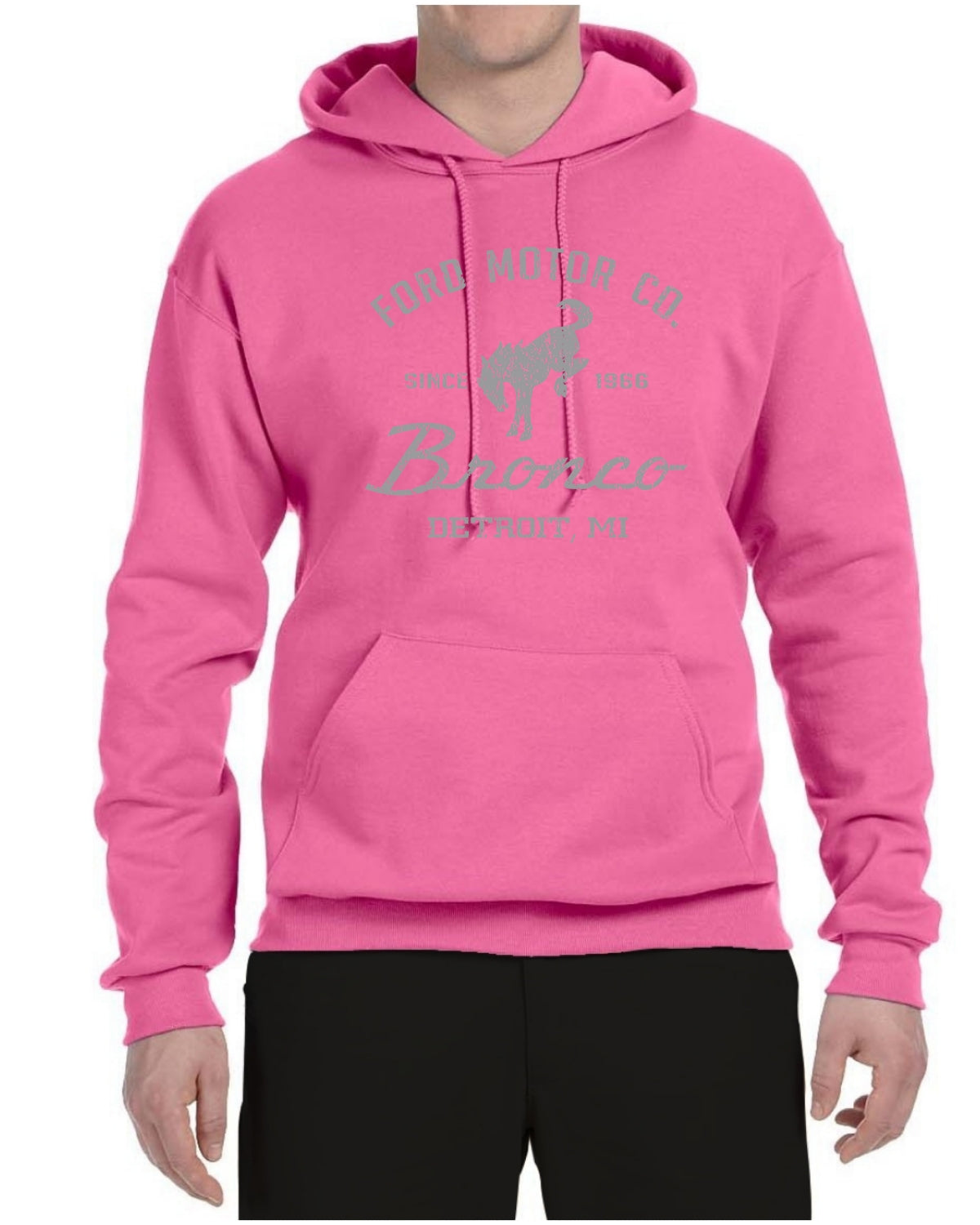 Ford Motor Co Detroit Michigan, Classic Bronco 1966 Cars and Trucks Unisex Hoodie Sweatshirt