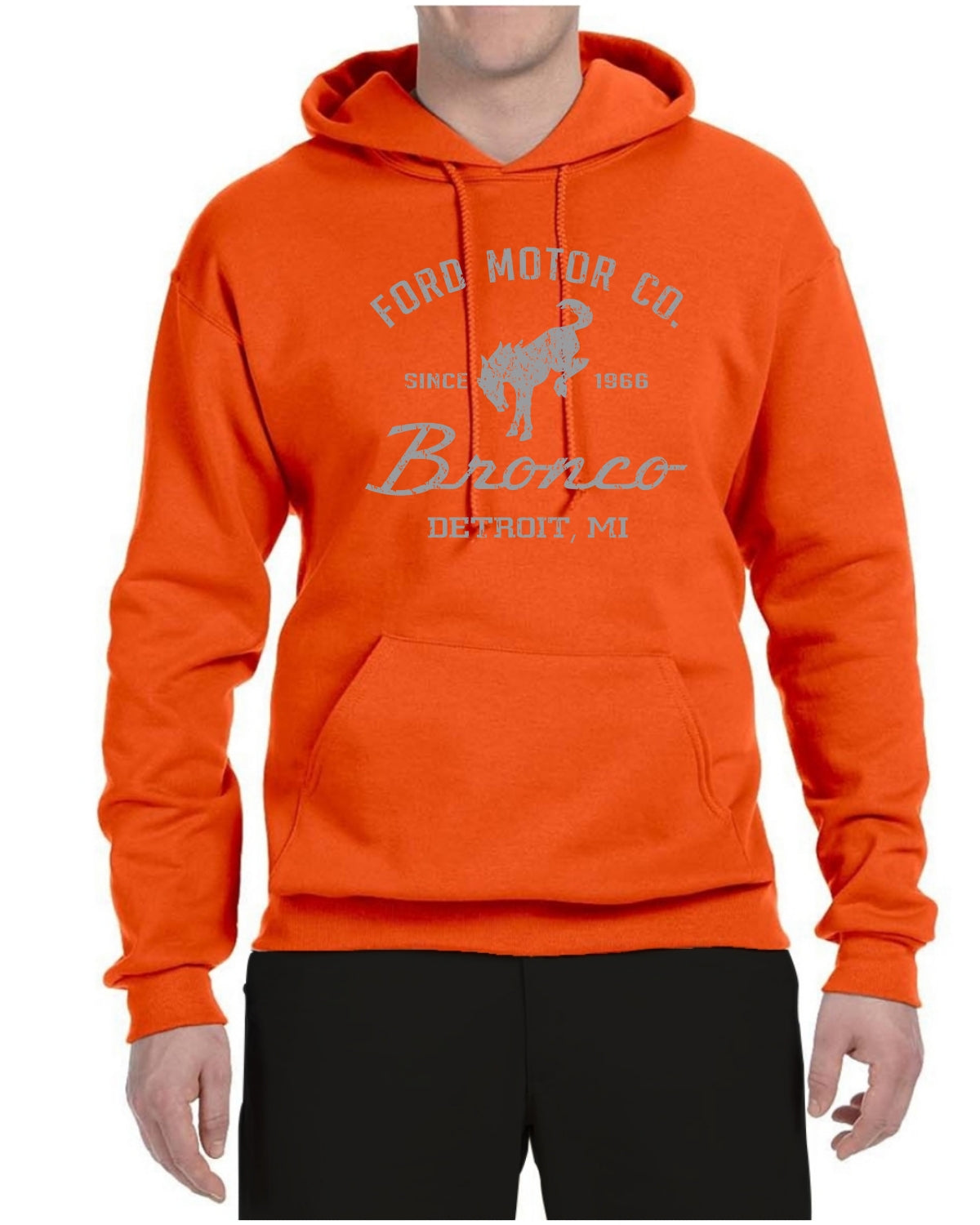 Ford Motor Co Detroit Michigan, Classic Bronco 1966 Cars and Trucks Unisex Hoodie Sweatshirt