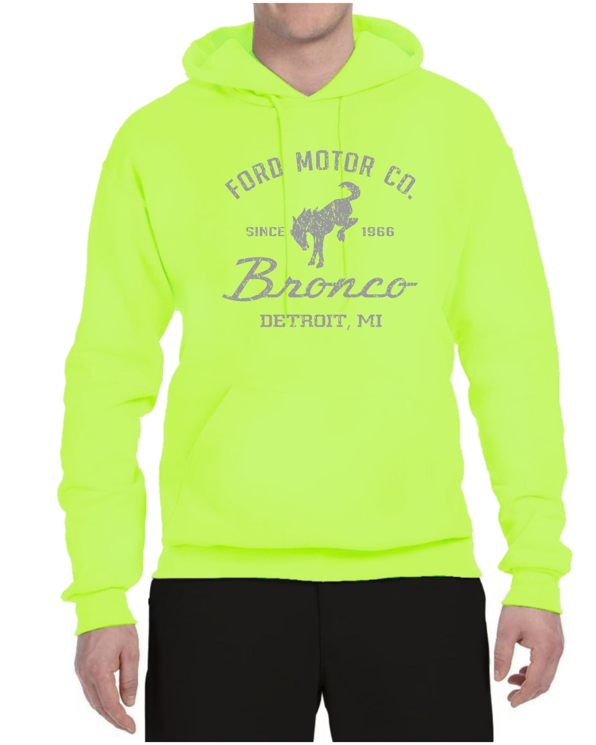 Ford Motor Co Detroit Michigan, Classic Bronco 1966 Cars and Trucks Unisex Hoodie Sweatshirt