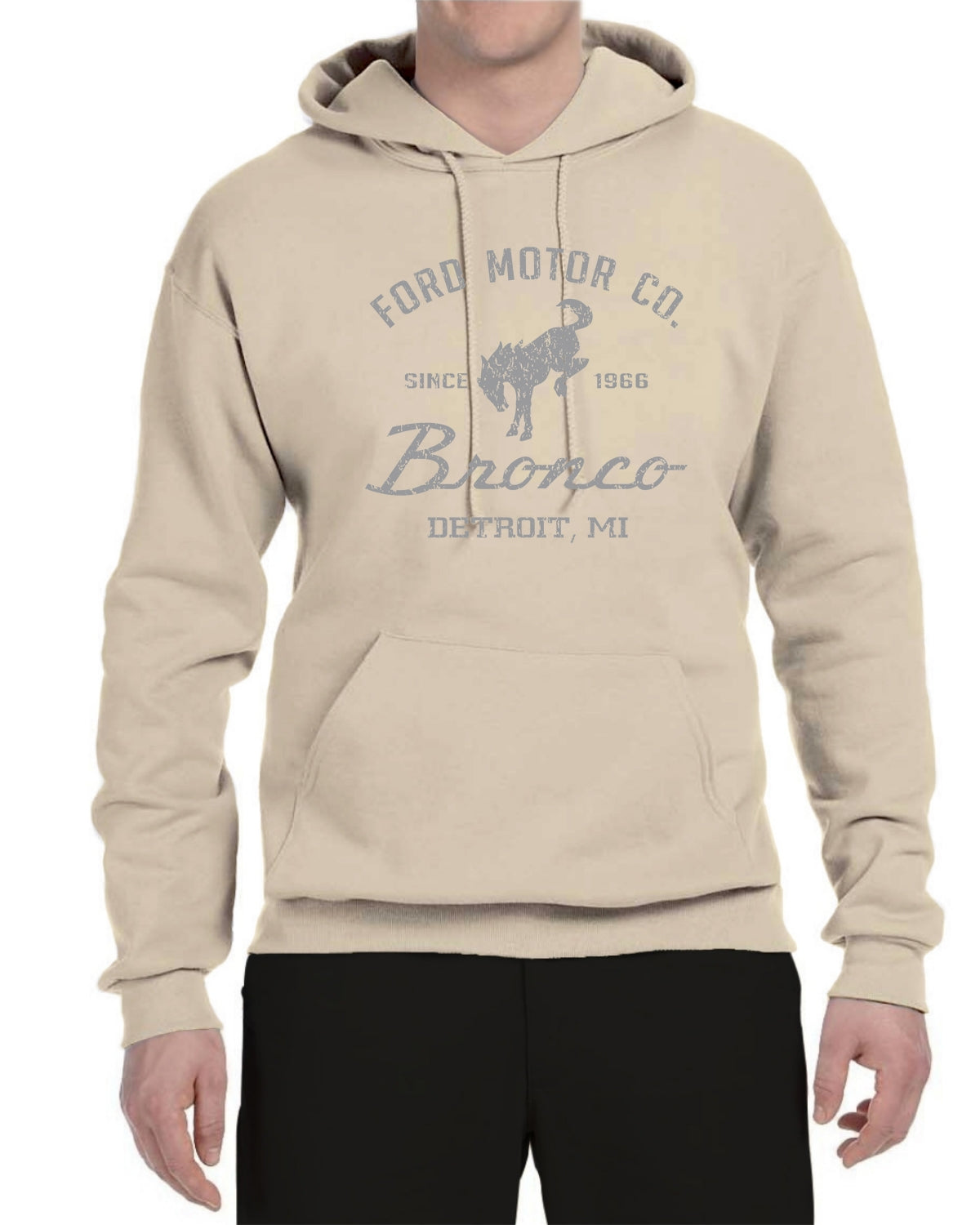 Ford Motor Co Detroit Michigan, Classic Bronco 1966 Cars and Trucks Unisex Hoodie Sweatshirt