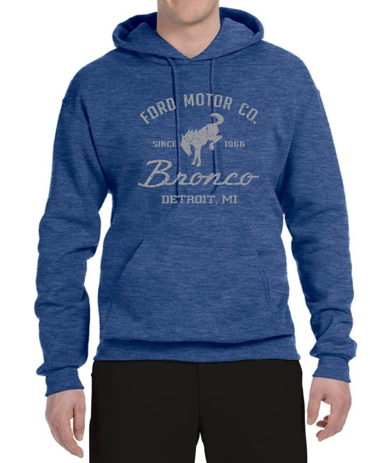 Ford Motor Co Detroit Michigan, Classic Bronco 1966 Cars and Trucks Unisex Hoodie Sweatshirt