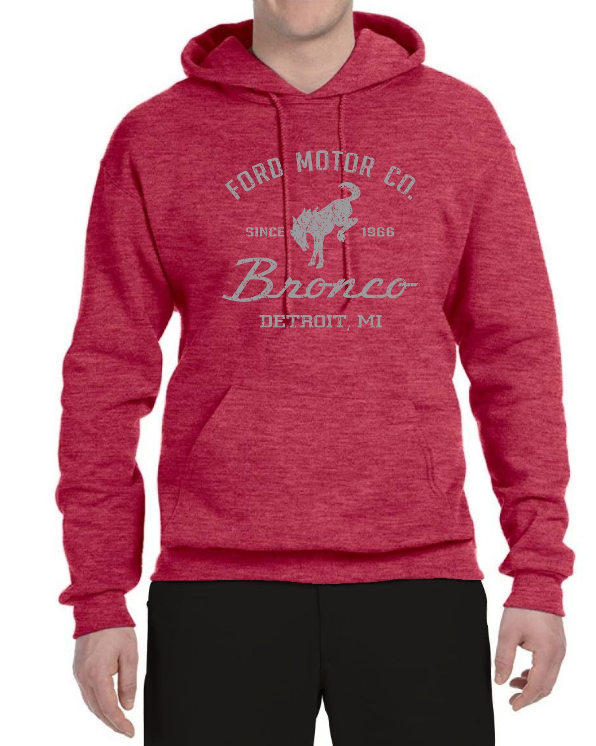 Ford Motor Co Detroit Michigan, Classic Bronco 1966 Cars and Trucks Unisex Hoodie Sweatshirt