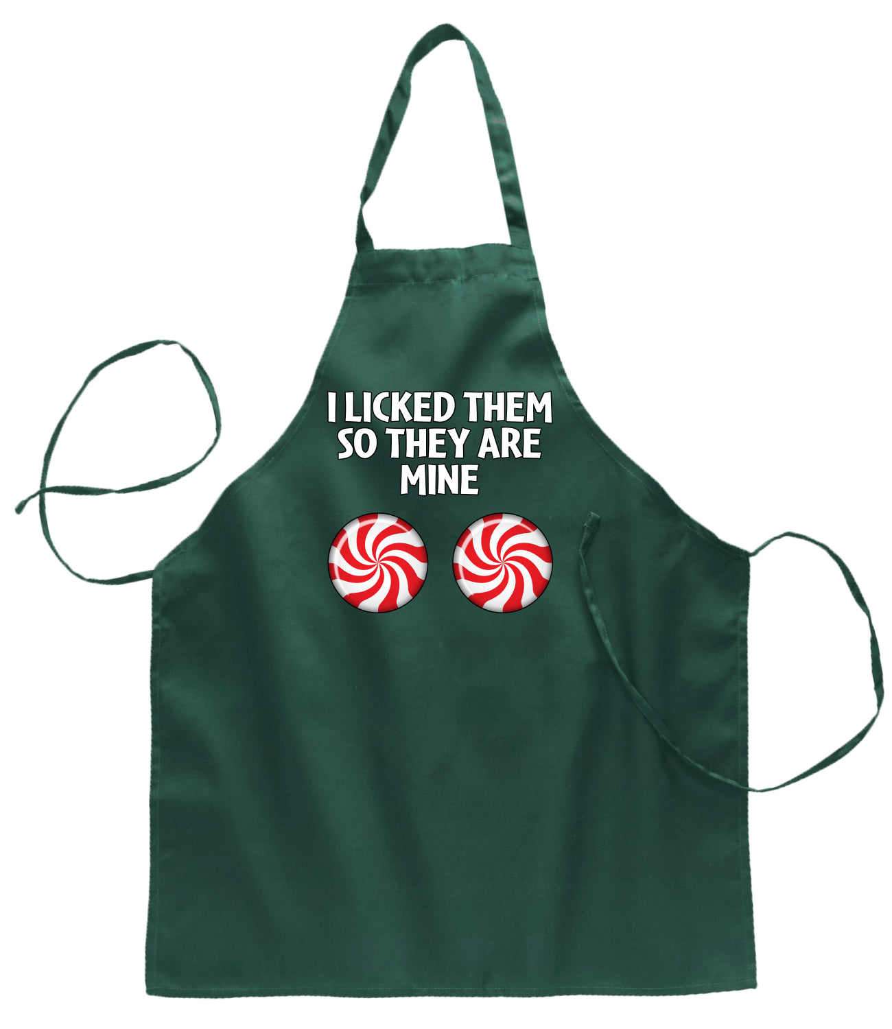 I Licked Them So They Are Mine, Funny Winter Candy Cane Ugly Christmas Sweater Ugly Christmas Butcher Graphic Apron for Kitchen BBQ Grilling Cooking